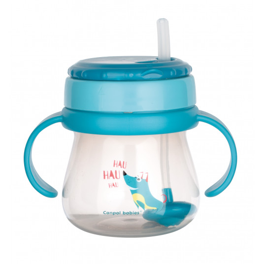 CANPOL BABIES puodelis su uždaromu šiaudeliu, 250 ml, 56/517