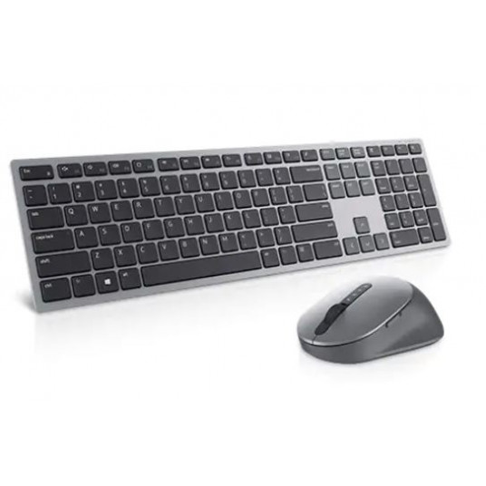 „Dell Premier“ kelių įrenginių klaviatūra ir pelė KM7321W belaidė, belaidė (2,4 GHz), „Bluetooth 5.0“, komplekte yra baterijos, rusiška (QWERTY), titano pilka