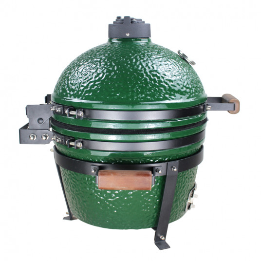 Kepsninė (Grilis) BIGGRILL Kamado Mini 16" žalias + daugiafunkcinė 2 zonų sistema + plieninis pelenų valymo įrankis + kepsninės uždangalas + keramikinis vištos laikiklis