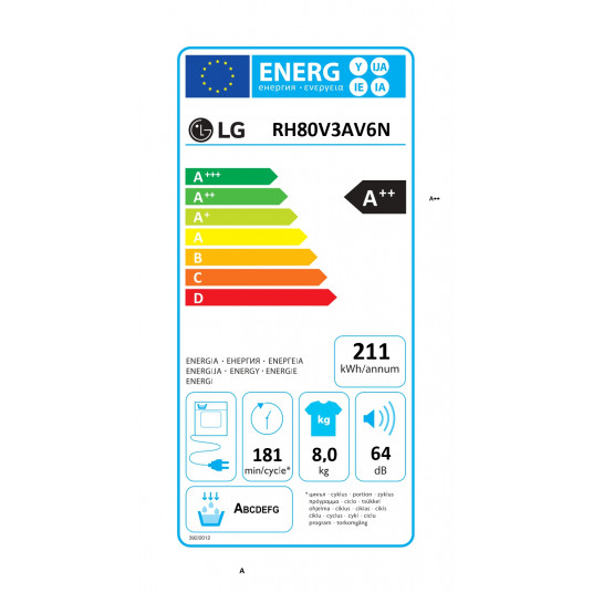 Džiovyklė LG RH80V3AV6N