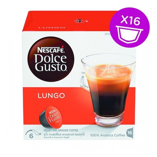Nescafe Dolce Gusto Lungo 16 kapsulių dėžutėje
