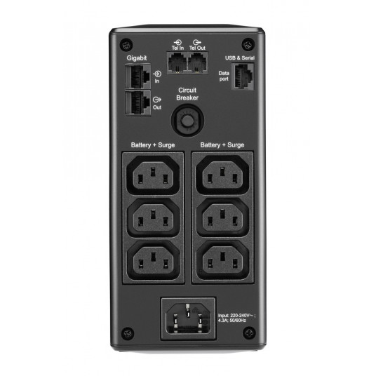 APC BACK UPS PRO BR 900VA, 6 OUTLETS, AVR, LCD SĄSAJA