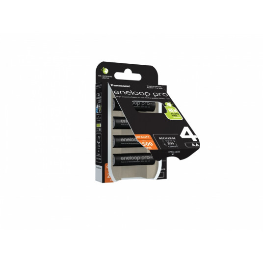 Įkraunamos baterijos Panasonic Įkraunamos baterijos Panasonic ENELOOP Pro BK-3HCDE/4BE, 2450 mAh, 500 (4xAA)