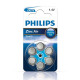 Battery Philips Zinc Air 1.4V 6-blister (PR44 / blue tab)