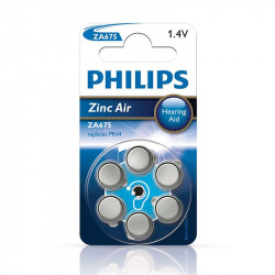 Battery Philips Zinc Air 1.4V 6-blister (PR44 / blue tab)
