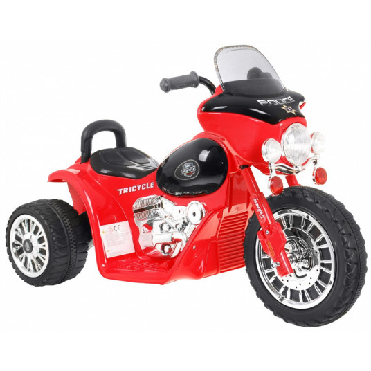 Elektrinis triratis motociklas Chopper, raudonas