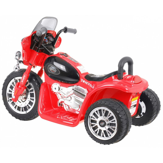 Elektrinis triratis motociklas Chopper, raudonas