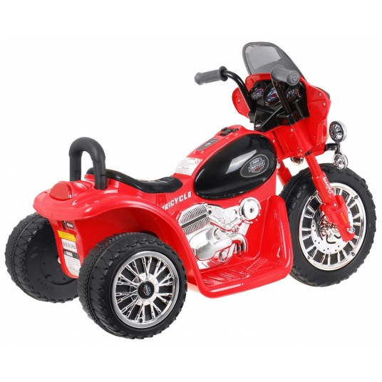 Elektrinis triratis motociklas Chopper, raudonas