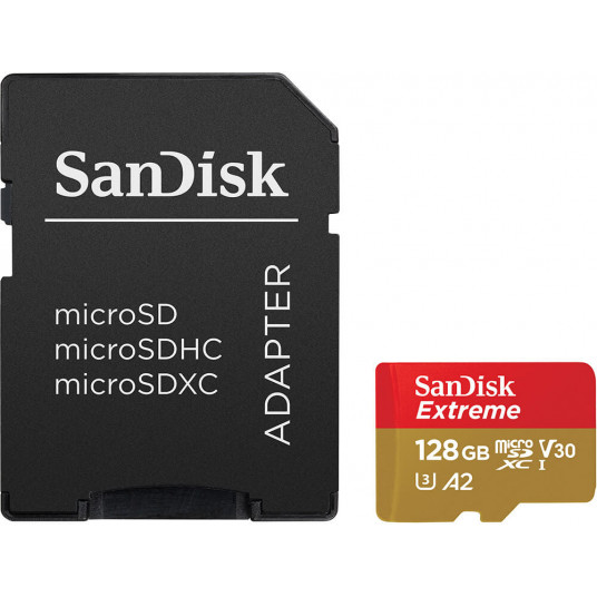 Sandisk atminties kortelė microSDXC 128GB Extreme + adapteris