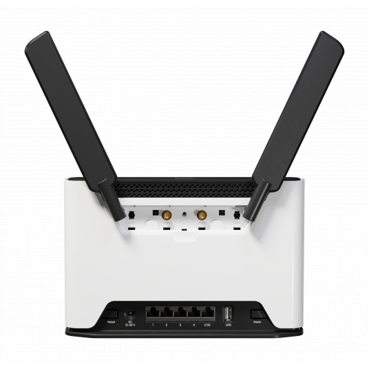 MikroTik Chateau LTE18 ax S53UG+5HaxD2HaxD-TC&EG18-EA 802.11ax, 574 Mbit/s (2.4 GHz) / 1200 Mbit/s (5 GHz) Mbit/s, Mikro0 LAN (RJ-45) Ethernet 8 jungtys, 4, 1. T4G1 ax, 574 Mbit/s (2,4 GHz) / 1200 Mbit/s (5 GHz) Mbit/s, Ethernet LAN (RJ-45) prievadai 4, 4