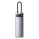 Baseus Metal Gleam Series Hub 8w1, USB-C iki 3x USB 3.0 + HDMI + USB-C PD + Ethernet RJ45 + microSD / SD