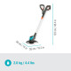Akumuliatorinis trimeris Gardena EasyCut 23/18V P4A, 14700-55 (be baterijos ir pakrovėjo)