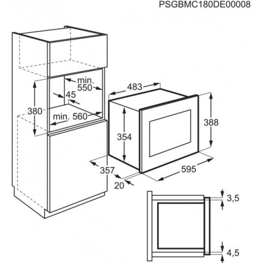 Įmontuojama mikrobangų krosnelė Electrolux LMS4253TMX