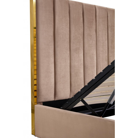 Dvigulė lova su patalynės dėže PALAZZO 160, beige