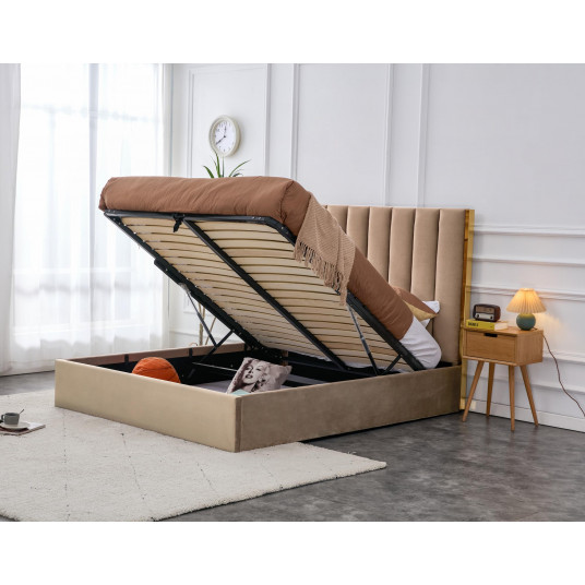 Dvigulė lova su patalynės dėže PALAZZO 160, beige