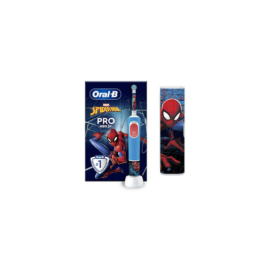 Elektrinis dantų šepetėlis Oral-B Oral-B Spiderman D103.413.2KX Vitality PRO Kids 3 + kelioninis dėklas