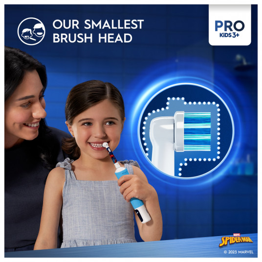 Elektrinis dantų šepetėlis Oral-B Oral-B Spiderman D103.413.2KX Vitality PRO Kids 3 + kelioninis dėklas