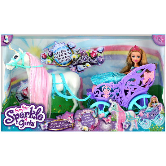 SPARKLE GIRLZ lėlės rinkinys karališkasis žirgas su karieta, 10068