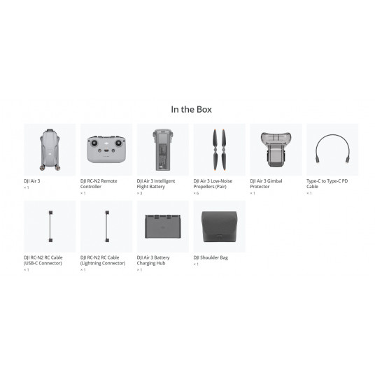 „Dronas DJI Air 3 Fly More Combo“ (DJI RC-N2) 