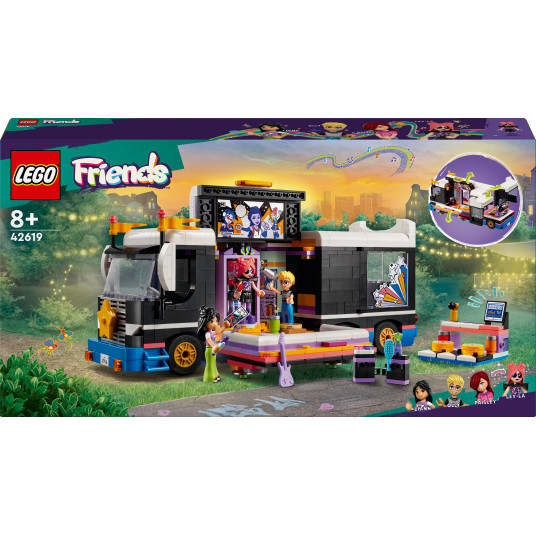 LEGO® 42619 Friends Popmuzikos žvaigždės gastrolių autobusas