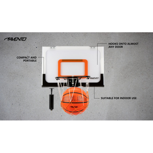 Krepšinio lenta mini AVENTO 47BM su tinkleliu+kamuoliukas+pompa 