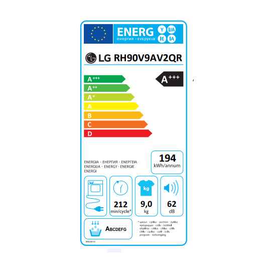 Džiovyklė LG RH90V9AV2QR