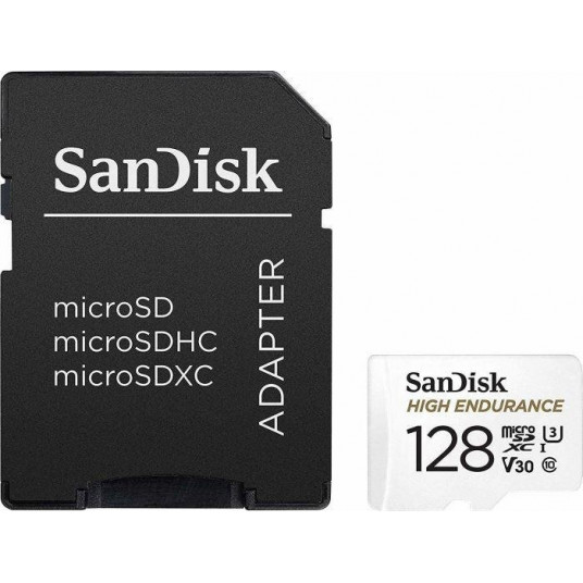 SanDisk High Endurance microSDXC 128GB V30 + adapterio atminties kortelė