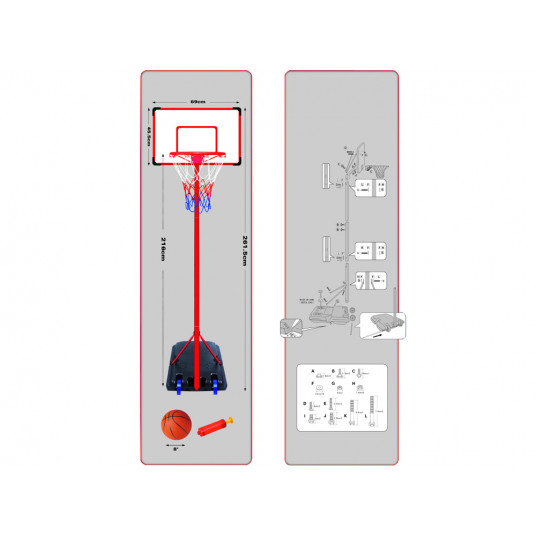 Krepšinio stovas Backboard + pompa SP0701
