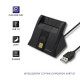 Qoltec 50643 Smart chip asmens tapatybės kortelių skaitytuvas | USB 2.0 | „Plug & Play“
