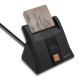 Qoltec 50643 Smart chip asmens tapatybės kortelių skaitytuvas | USB 2.0 | „Plug & Play“