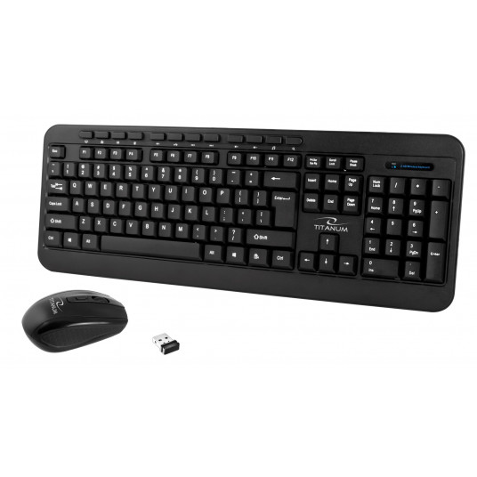 TITANUM TK108 USB klaviatūra + pelė Juoda