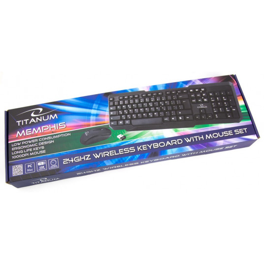 TITANUM TK108 USB klaviatūra + pelė Juoda