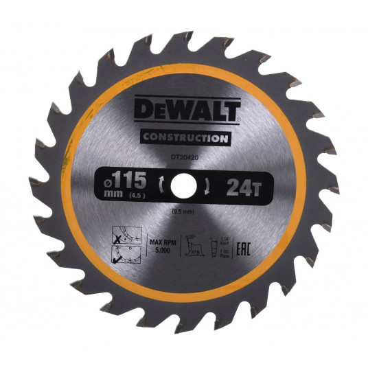 DCS571N-XJ DEWALT DCS571N-XJ diskinis pjūklas be akumuliatoriaus