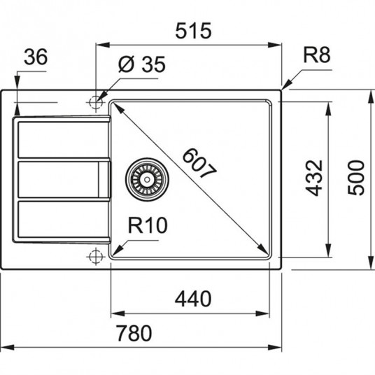 Plautuvė Franke Sirius 2.0 S2D 611-78 XL 143.0590.228, juoda