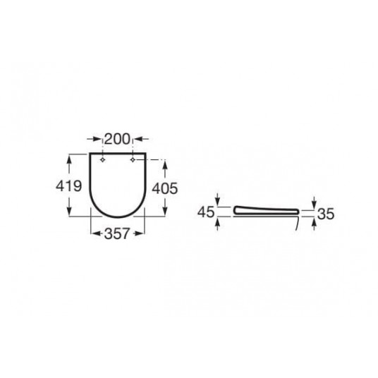 Unitazo dangtis Roca Gap Round compact, balta, 35.7 cm x 41.9 cm