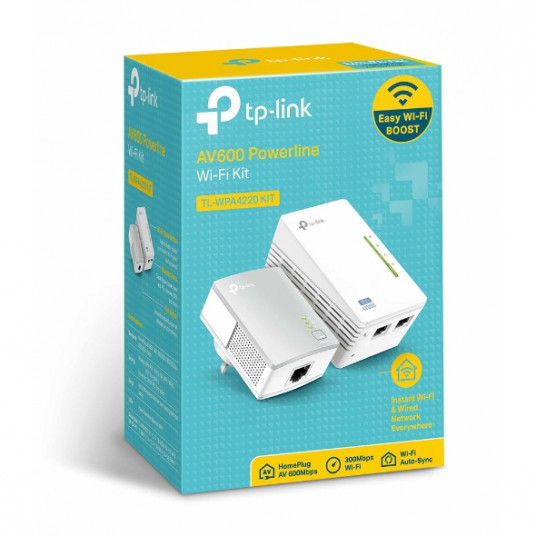 TP-LINK maitinimo linijos adapterių rinkinys TL-WPA4220 KIT 10/100 Mbit/s, Ethernet LAN (RJ-45) prievadai 2, 802.11n, 2.4GHz, Wi-Fi duomenų perdavimo sparta (maks.) 300 Mbit/s
