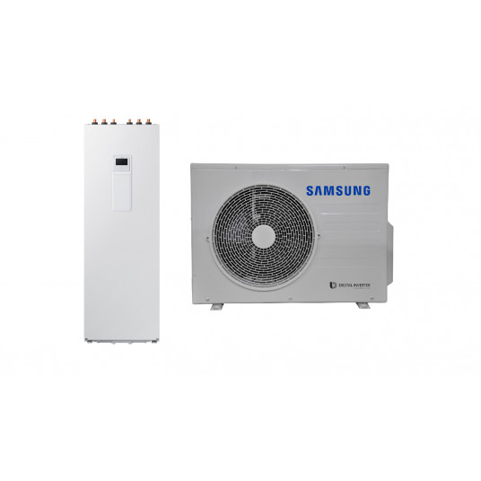 SAMSUNG oras-vanduo 4.4/5.0 kW SPLIT šilumos siurblio KOMPLEKTAS (su 200 l tūriniu šildytuvu) AE200RNWSEG/EU+AE040RXEDEG/EU
