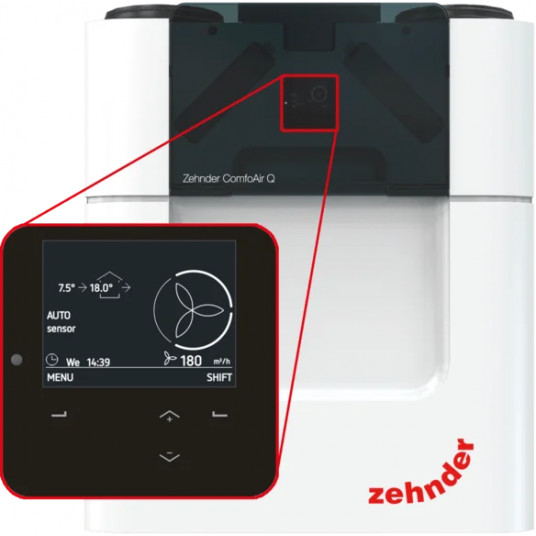 Plokštelinis ENTALPINIS rekuperatorius Zehnder ComfoAir Q 350 ERV TR 471502111