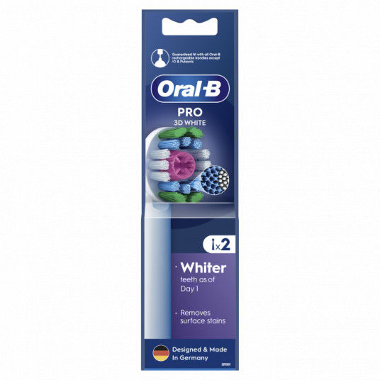 Dantų šepetėlio antgaliai Oral-B Pro 3D White, 2 vnt.