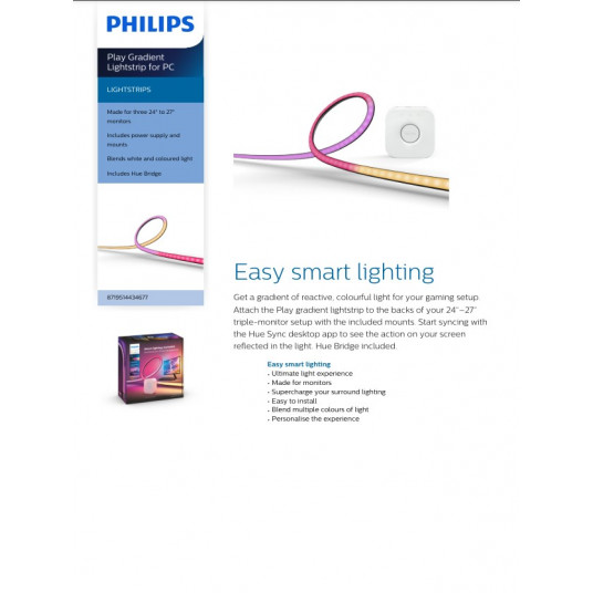 Philips Hue Gradient PC strip, 3x 24''-27'' + bridge