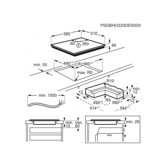 Nesibraižanti indukcinė kaitlentė Electrolux SaphirMatt® EIS62453IZ