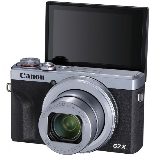 Canon PowerShot G7X Mark III sidabrinis