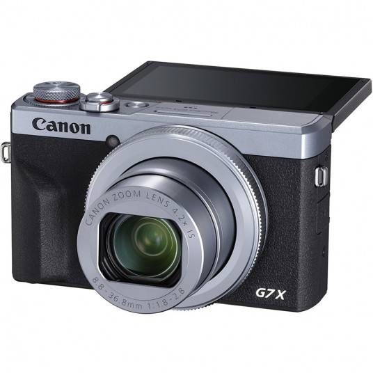 Canon PowerShot G7X Mark III sidabrinis