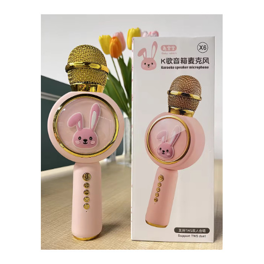 RoGer X6 Baby Rabbit Kids Karaoke Microphone Bluetooth / SD card