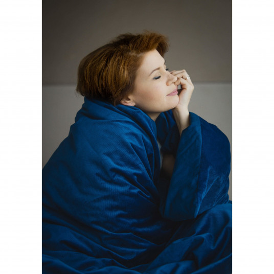 Sunkios antklodės užvalkalas GRAVITY BLANKET®, 150x220 cm (mėlyna) / 1 kg