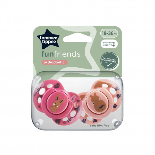 TOMMEE TIPPEE silikoninis čiulptukas FUN 18-36 mėn., 2 vnt., 43340399