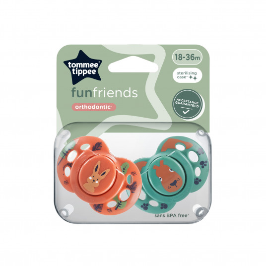 TOMMEE TIPPEE silikoninis čiulptukas FUN 18-36 mėn., 2 vnt., 43340399