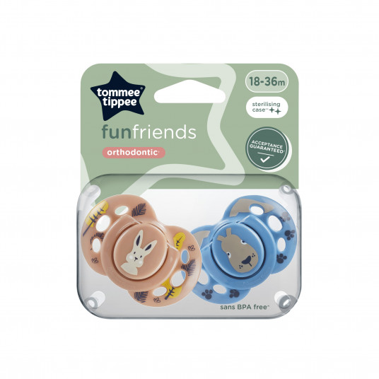 TOMMEE TIPPEE silikoninis čiulptukas FUN 18-36 mėn., 2 vnt., 43340399