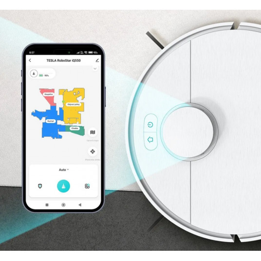 Plaunantis dulkių siurblys robotas TESLA RoboStar iQ550