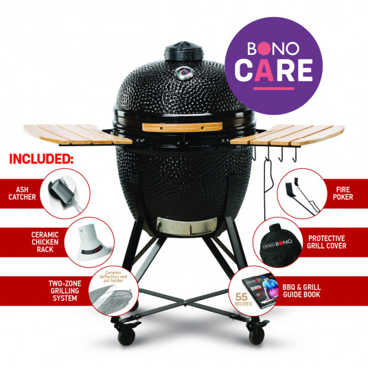 Kepsninė (Grilis) Kamado Bono Grande juoda 59 cm